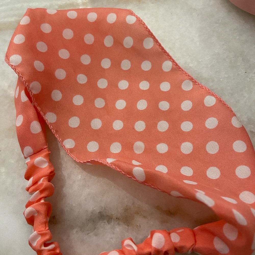 Pink and White Polka Dot Headband - Picture 3 of 3